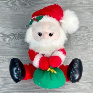 Vintage 1980s Fun Farm Santa Claus Plush Stuffed Christmas Holiday Toy Rare
